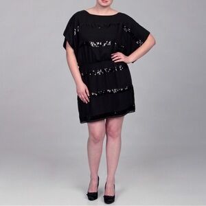Jessica Simpson Black Sequin Mini Dress